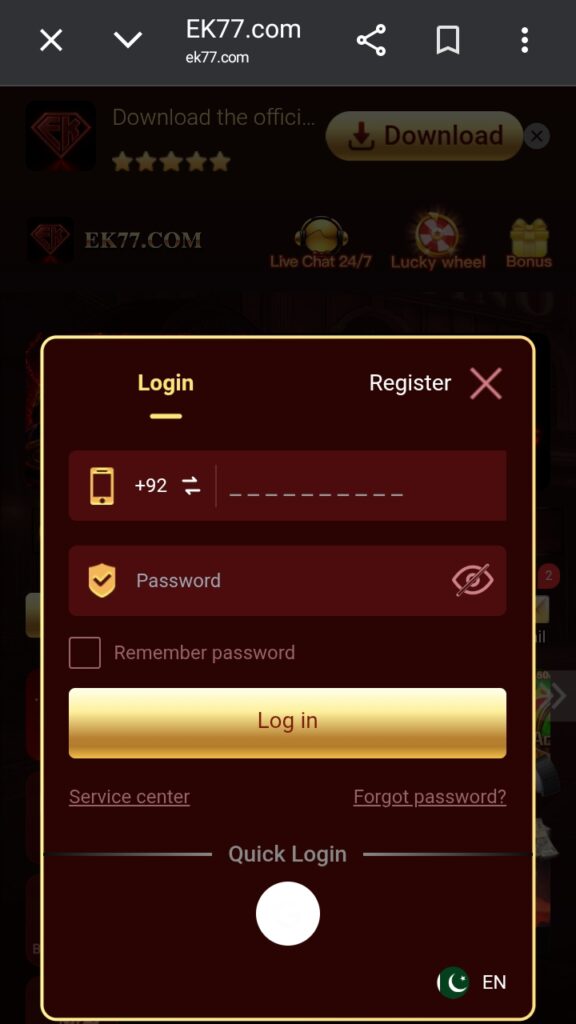 EK77 game login
